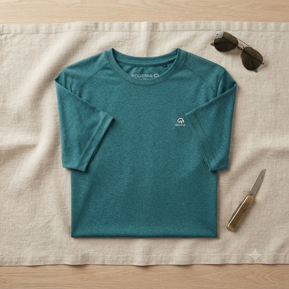 Wolverine Edge SS Tee Womens Medium Blue Moisture Wicking Performance Active Top